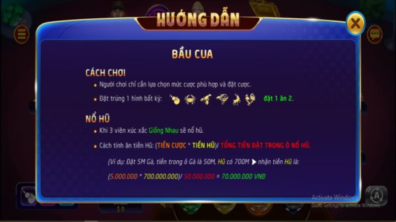 Luật chơi cơ bản của tựa game ăn tiền bầu cua